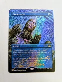 MTG FOIL Brainstorm SIGNED IN GOLD BY RON SPENCER - Image 1