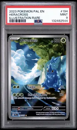 2023 POKEMON PAL EN-PALDEA EVOLVED ILLUSTRATION RARE #194 HERACROSS PSA 9 - Image 1