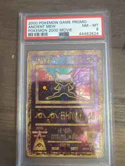 New Cert Swirl Pokemon 2000 Movie TCG Ancient Mew 2000 PSA 8 - Image 1