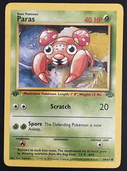 Paras 59/64 Jungle 1st Edition Rare Vintage Pokemon Card WOTC TCG Non Holo - Image 1