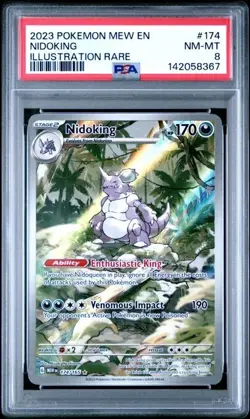 2023 POKEMON MEW EN-151 ILLUSTRATION RARE #174 NIDOKING PSA 8 - Image 1