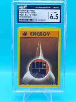 FIGHTING ENERGY - 1999 Pokemon Base Set 97/102 Shadowless - CGC EX/NM+ 6.5 - Image 3