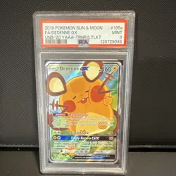 Pokemon Dedenne GX PSA 9 Full Art Holo Ultra Rare Sun & Moon 195a/214 2019 - Image 1