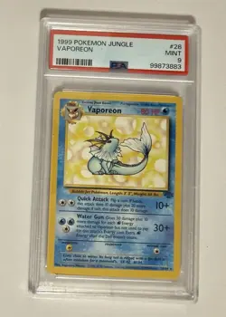 1999 Pokemon Vaporeon 28/64 #28 Jungle Non-Holo Rare PSA 9 Mint - Image 3