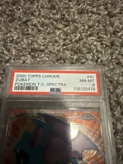 Topps Chrome Zubat Pokemon T.V. Spectra #41 PSA 8 NM-MT - Image 2