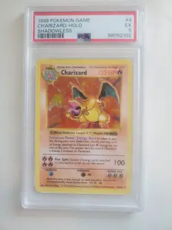 Pokemon Charizard Base Set Shadowless Holo Rare #4/102 PSA 5 1999 English - Image 1