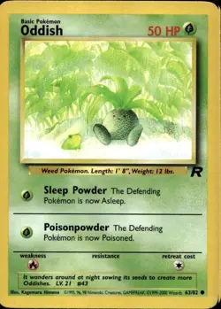 Oddish 63/82 Common WOTC Team Rocket Pokemon - Image 1