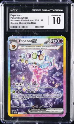 2025 POKEMON PRISMATIC EVOLUTIONS #155 ESPEON EX CGC 10 - Image 1