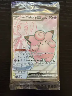 Pokemon SEALED Lillie’s Clefairy EX 195 Black Star Promo + Lillie's Pearl - Image 1