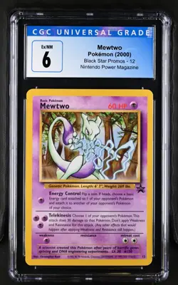 2000 Pokemon Black Star Promos Mewtwo Nintendo Power Magazine 12 CGC 6 - Image 2