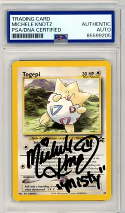 PSA Michele Knotz Signed Togepi 30 Wotc Promo Regular Pokemon TCG 2000 - Image 1