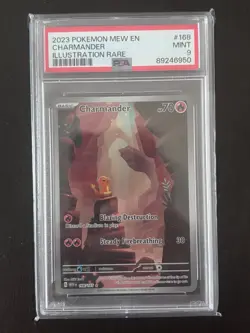PSA 9 Charmander #168/165 Pokemon S&V 151 Illustration Rare Mew EN - Image 1