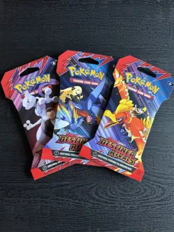 Pokemon TCG: Destined Rivals Sleeved Booster Pack - Lot 3 Packs New Sealed - Image 1