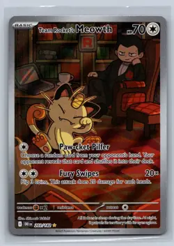 2025 Pokemon Destined Rivals Team Rocket's Meowth #203/182 - Image 1