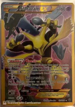 Alakazam EX 125/124 Fates Collide Secret Rare Full Art Holo Pokemon English - Image 1
