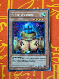 YUGIOH SLATE WARRIOR PRISMATIC SECRET RARE EXCELLENT WC4-003 - Image 1