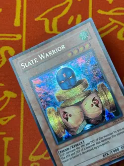 YUGIOH SLATE WARRIOR PRISMATIC SECRET RARE EXCELLENT WC4-003 - Image 3