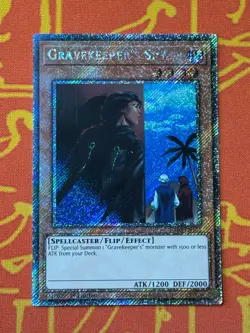 YUGIOH GRAVEKEEPER'S SPY PLATINUM SECRET RARE 1ST EDITION NM RA03-EN121 - Image 1