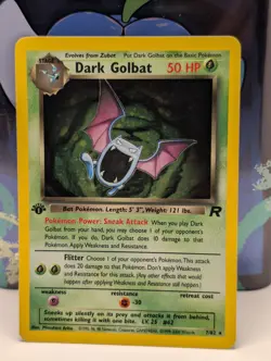 Dark Golbat Pokemon TCG - WOTC - 1st Edition - Team Rocket - 7/82 - Holo - LP - Image 1