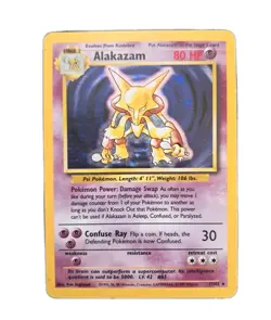 1999 Pokemon English Unlimited Base Set Alakazam Holo 1/102 EX #2 - Image 1