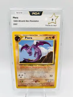 PCA 9 Carte Pokemon Ptera Rare 15/64 Neo Revelation - Image 2