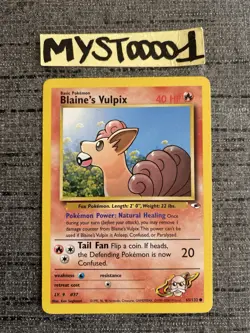 Carte Pokemon Blaine’s Vulpix 65/132 Gym Heroes Wizard Anglais Occasion - Image 1