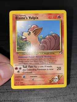 Carte Pokemon Blaine’s Vulpix 65/132 Gym Heroes Wizard Anglais Occasion - Image 3
