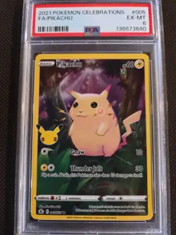 PIKACHU- 2021 POKEMON CELEBRATIONS /FA -#005- PSA EX-MT 6 - Image 4