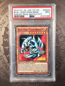 2015 Yu-Gi-Oh 1st Blue-Eyes Toon Dragon DPBC-EN043 PSA 9 Mint - Image 1