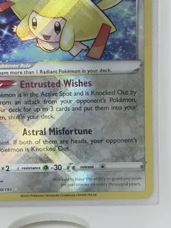 Pokemon Radiant Jirachi Basic Holo Radiant Rare 120/195 Silver Tempest Card - Image 5