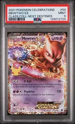 PSA 9 Grading Card Pokemon PTCG - Mewtow EX Celebrations Classic Collection #54 - Image 1