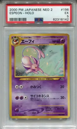 Pokemon Japanese Pocket Monsters Neo 2 Set Card #196 Espeon PSA 5 - Image 1