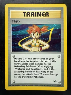 Pokemon Misty Gym Heros Unlimited Trainer Card 18/132 Holo (LP+) - Image 1