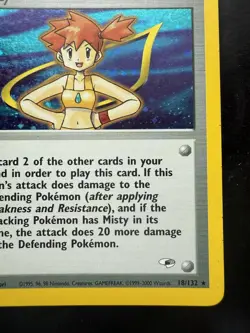 Pokemon Misty Gym Heros Unlimited Trainer Card 18/132 Holo (LP+) - Image 5