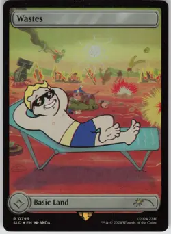 MTG Wastes Full Art Rainbow Foil Foil NM Secret Lair Drop Series Magic 795 - Image 1