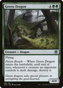 GREEN DRAGON X 4 N/M ADVENTURES IN THE FORGOTTEN REALMS MAGIC THE GATHERING - Image 1
