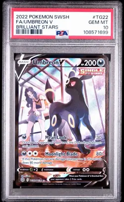 2022 POKEMON SWORD & SHIELD BRILLIANT STARS #TG22 FULL ART/UMBREON V PSA 10 - Image 1