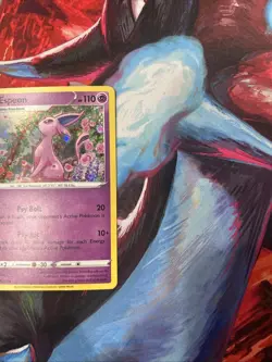 Pokemon TCG ~ Espeon 2021 Fusion Strike Black Star Promo SWSH174 Hvy Cosmos NIM - Image 2