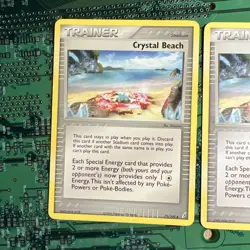 Crystal Beach 75/100 EX Crystal Guardians Pokemon Card Trainer Stadium NonHolo 2 - Image 2