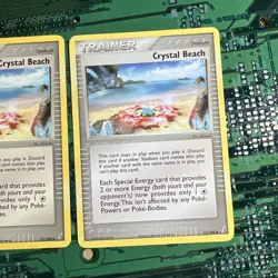 Crystal Beach 75/100 EX Crystal Guardians Pokemon Card Trainer Stadium NonHolo 2 - Image 3