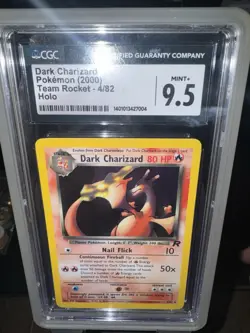 Pokemon TCG Dark Charizard Team Rocket Holo Unlimited CGC 9.5 4/82 2000 w swirl - Image 2