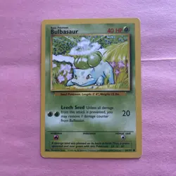 Pokemon TCG 1999 Bulbasaur Base Set 44/102 Unlimited Common 100% Authentic - Image 1