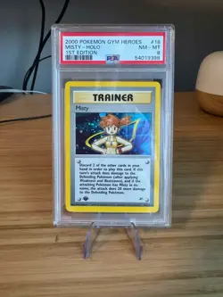 MISTY 2000 Pokemon Gym Heroes 1st Edition Holo #18 - PSA 8 - Image 1