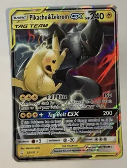 Pokemon Pikachu & Zekrom GX 33/181 Team Up Ultra Rare Holo 240 HP - Image 1