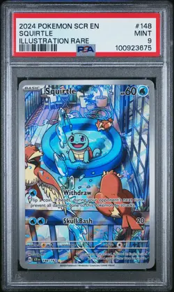 2024 POKEMON SCR EN-STELLAR CROWN ILLUSTRATION RARE #148 SQUIRTLE PSA 9 - Image 1