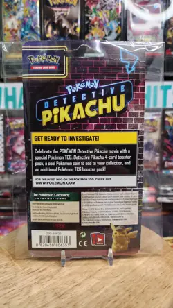 Pokemon TCG Detective Pikachu Checklane Hanging Blister Pack Sun & Moon + Coin - Image 2
