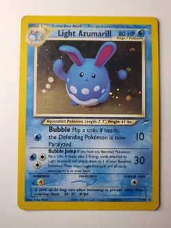 2000 Pokemon TCG Light Azumarill 13/105 Neo Destiny Holo Rare Unlimited NM SWIRL - Image 1