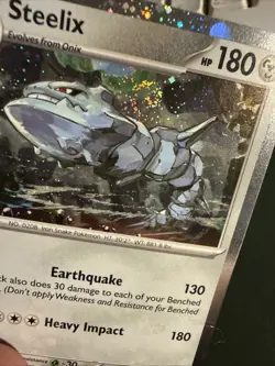 Pokemon Paradox Rift Steelix 125/182 Cosmos Holo Exclusive Promo NM With Swirl - Image 2