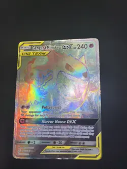 Pokemon TCG Rainbow Rare Gengar & Mimikyu GX Tag Team 186/181 NM - Image 3