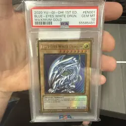 PSA 10 - 2020 Yugioh Blue Eyes White Dragon MAGO-EN001 Maximum Gold 1st Edition - Image 1